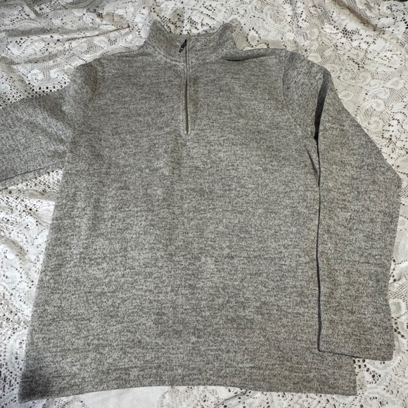 Van Heusen Mens Quarter Zip Pullover Small Sweater Classic Fit Heather Gray - Picture 1 of 5